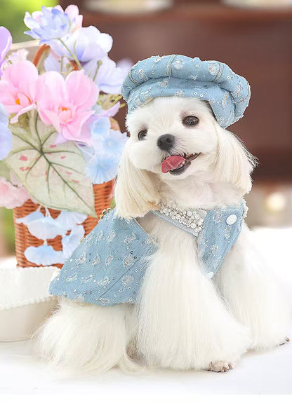 小型犬・中型犬向けの高級感あるピンクプリンセスドレス《NYBL》。クラシカルかつ都会が融合したスタイル
