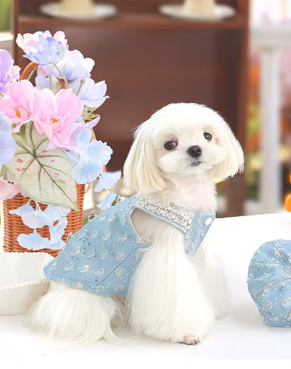 小型犬・中型犬向けの高級感あるピンクプリンセスドレス《NYBL》。クラシカルかつ都会が融合したスタイル