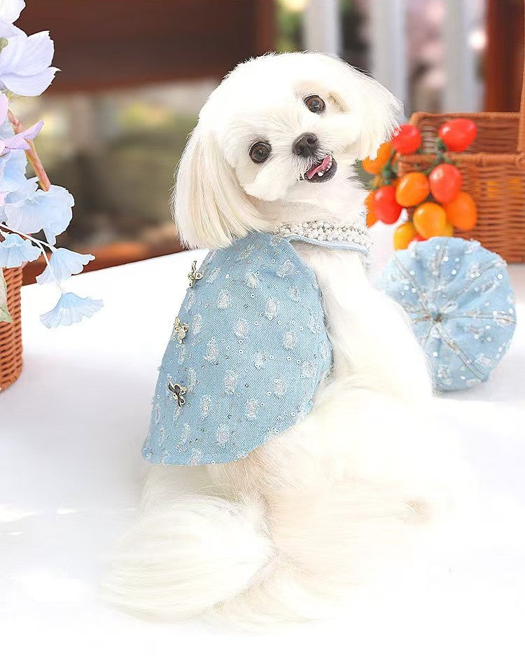 小型犬・中型犬向けの高級感あるピンクプリンセスドレス《NYBL》。クラシカルかつ都会が融合したスタイル